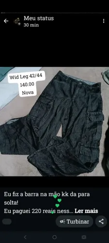 Calça jeans cargo nova