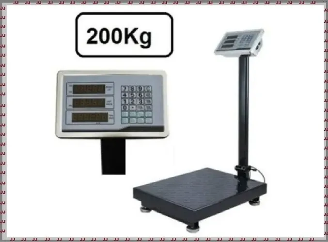 Balança até 200 Kg com bateria e funções de memória - Modelo plataforma