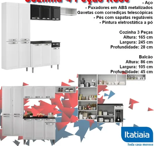 Cozinha armário cozinha de aço Itatiaia 