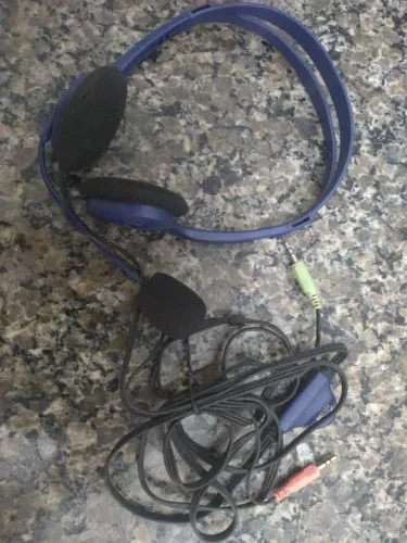 Fone de ouvido com microfone telemarketing 