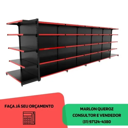Gondola de Aço Central Preta Polar 
