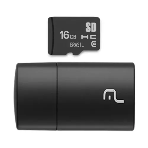 Cartão de Memória Multilaser 16GB MC162 com Adaptador USB Pen Drive - WZetta