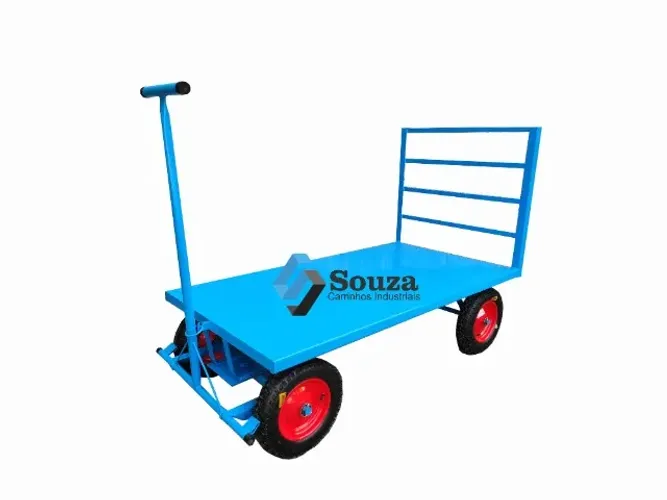 Carro plataforma com sistema de 5ª roda 400kg com 1 aba traseira