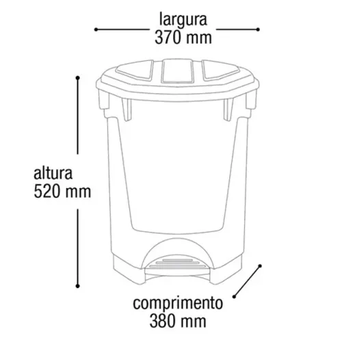 Lixeira 30lts Com Pedal Arqplast