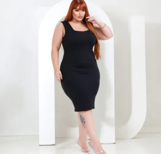 Vestido Midi preto anarruga tamanho g/gg