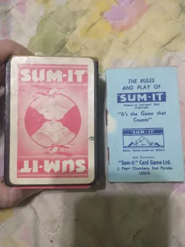 Jogo de cartas Sum-it Jogo de moeda pré-decimal vintage 