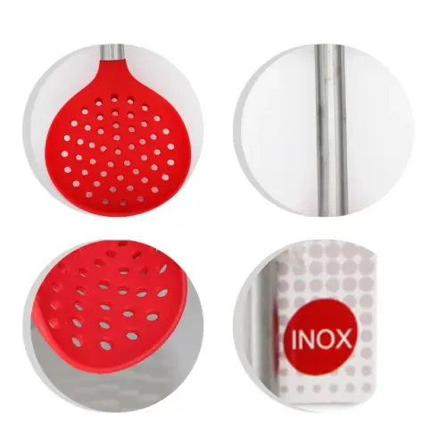 Escumadeira De Silicone C/ Cabo Inox 34 Cm Linha R