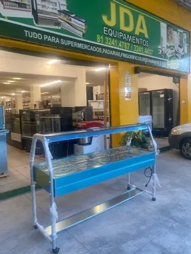 Buffet térmico com 10 cubas em inox - self service