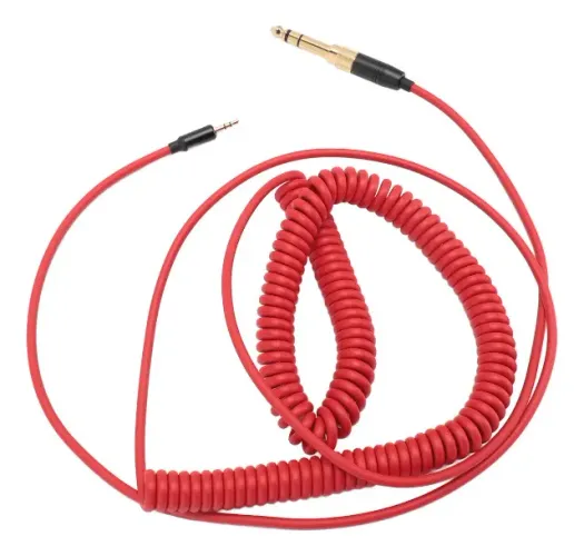 Cabo de Áudio P2 P10 Espiral 2 metros