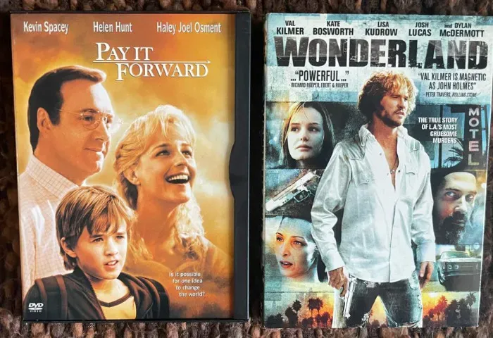 2 DVD PAY IT FORWARD A CORRENTE DO BEM KEVIN SPACEY e CRIMES EM WONDERLAND VAL KILMER