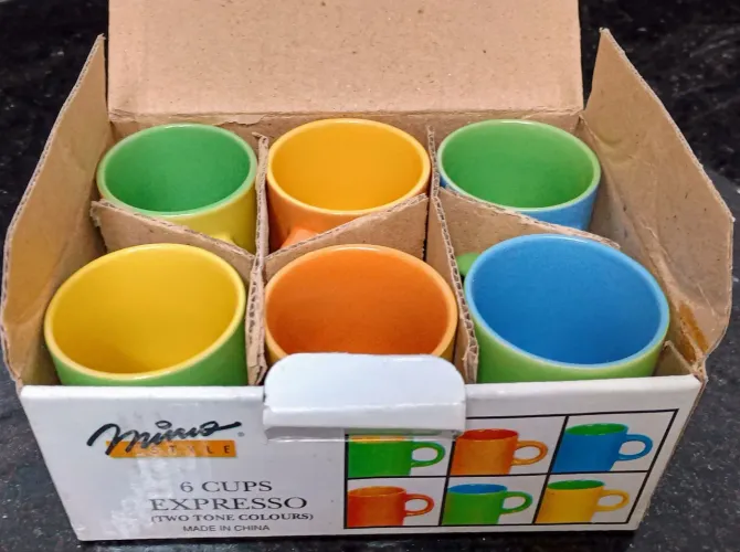 Jogo 6 Xícaras de Expresso Coloridas - Mina Style