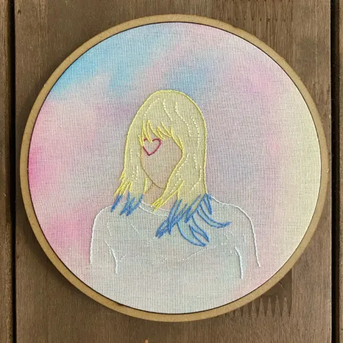 Quadro bordado e pintado a mão Taylor Swift Lover album cover