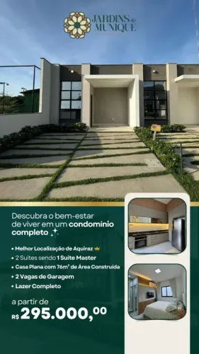 Casa com dois suítes no condomínio Jardins de Munique - Aquiraz - 66,73m²