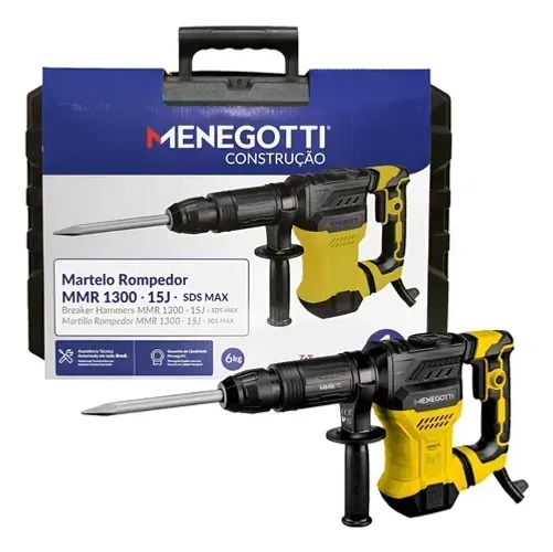Martelo Rompedor SDS MAX MMR1300 1.300W 15J 8KG 220V MENEGOTTI