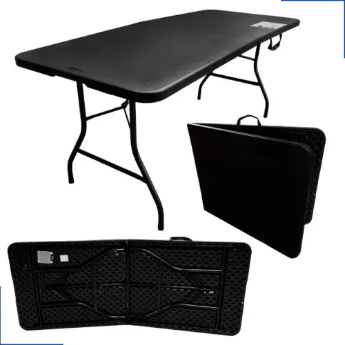 Mesa Vira Maleta Dobrável De Camping Maxchief 1,80m Com Alça Cor Preto