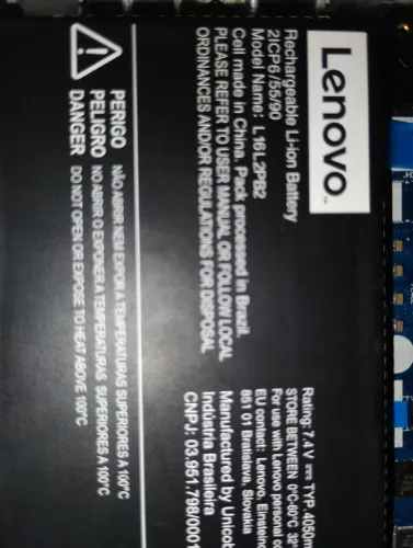 Bateria Lenovo B330 modelo da bateria L16L2PB2 - 7.4V