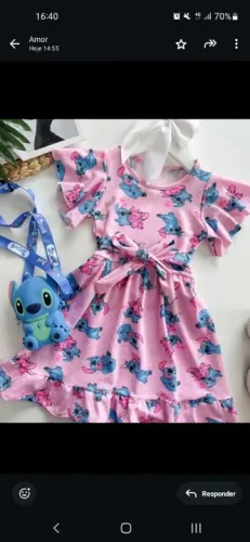 Vestido Infantil Lilo Stitch