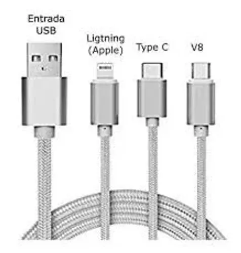 Cabo Usb-c 3in1 iPhone Micro usb v8 Type-c wpp:43. *