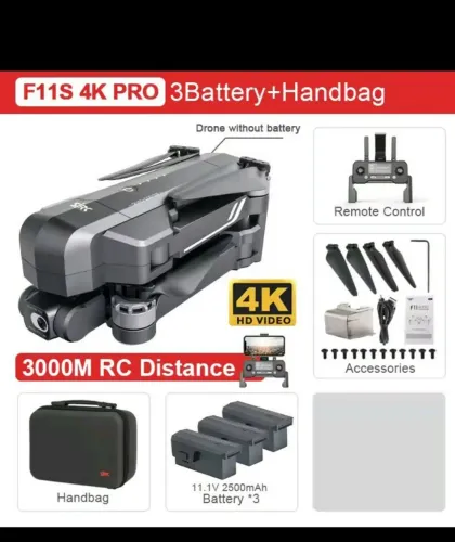 Drone F11S 4K PRO 3 Baterias + Handbag