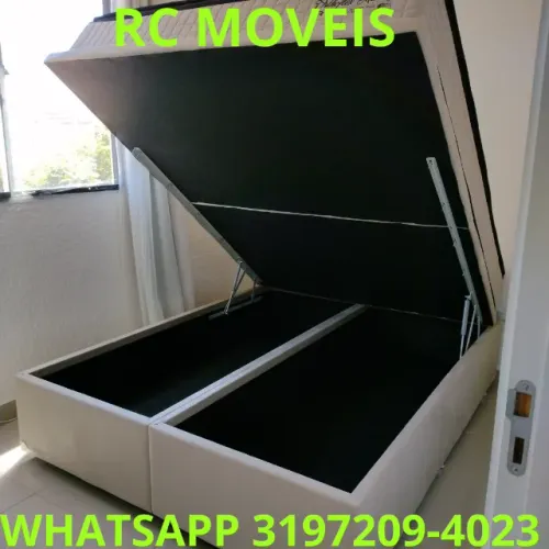 Cama Box Queen Baú Bipartido 1.58x1.98 - Conforto e Resistência