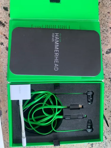 Razer Hammerhead for iOS + Adaptador Original Belkin - Completo