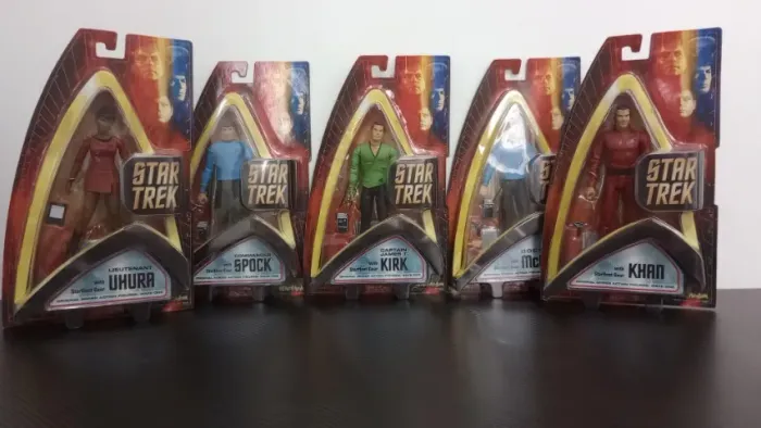 Star Trek Art Asylum Wave 1 Kirk Spock McCoy Uhura Khan Figuras de Ação Jornada Estrelas