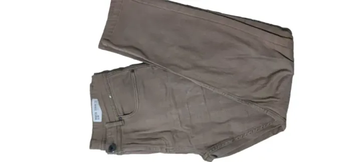 Calca jeans slim cor cáqui T 40 