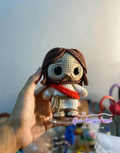 Amigurumi Funko Jesus Cristo Boneco Personalizado Pai Páscoa Cristã The Chosen Cordeiro