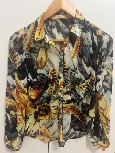 Blusa social transparente 