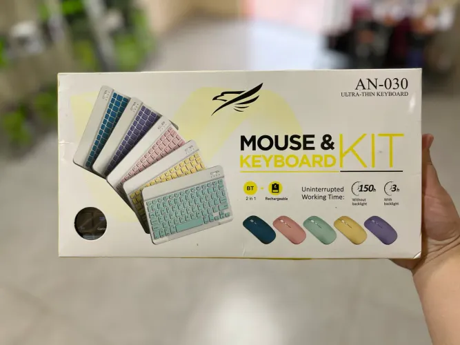 Kit teclado e mouse Bluetooth 