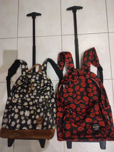 Mochila de costas e carrinho batata