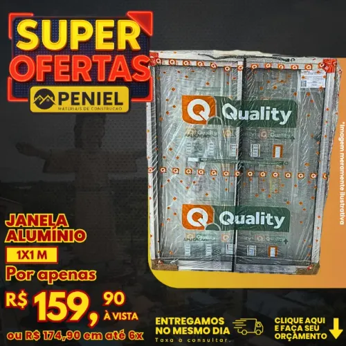 Janela Alumínio 1m x 1m