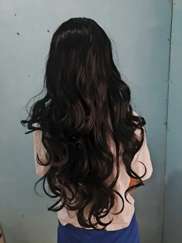 Peruca Cacheada Preta Longa