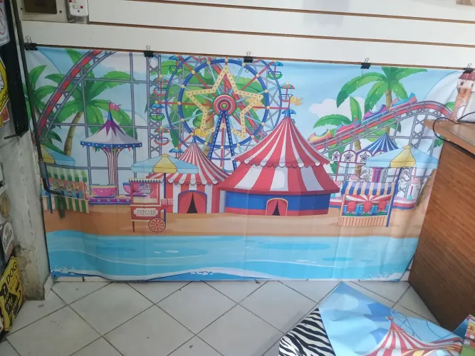 Painel de lona para festa 1,5m x 2,0m (usado)