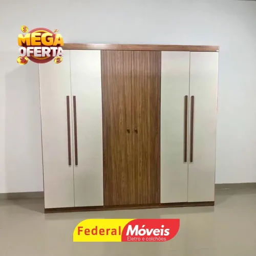 Guarda Roupa Casal Frisado 6 Portas 4 Gavetas Lindo - Oferta Especial