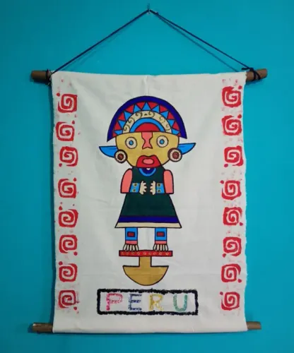 Pergaminho de parede em tecido ( algodão ) Tumi - Peru 
