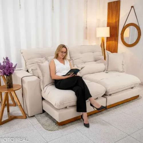 Sofá Retrátil Reclinável Toronto 2.50m  Molas Ensacadas  - Pronta Entrega!