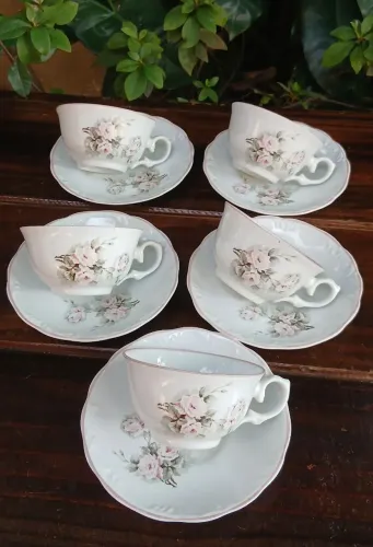 5 xícaras de chá Schmidt filetadas .