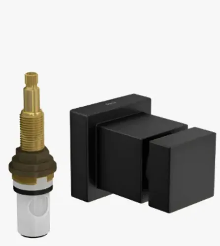 Acabamento Para Registro De Pressão 1/2 E 3/4 Com Mecanismo Black Matte Fosco