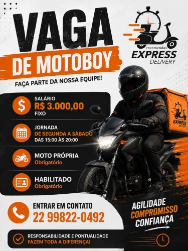 Vaga para motoboy