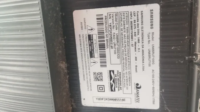 Tv Samsung 65 polegadas para retirada de peças