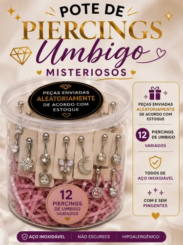 Pote de Piercings de Umbigo Misteriosos