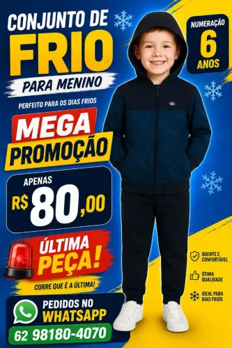 CONJUNTO MOLETOM COM CAPUZ MENINO 6 ANOS ALAKAZOO