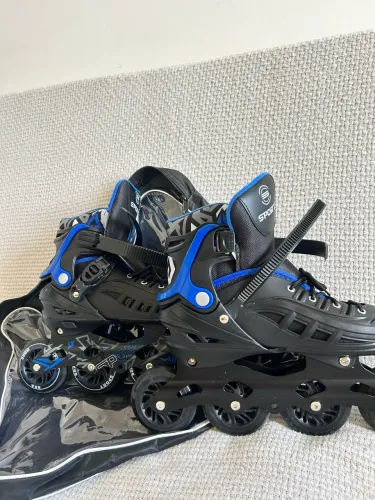 Patins Inline Sport Azul e Preto (Seminovo) - Rolamento ABEC-9