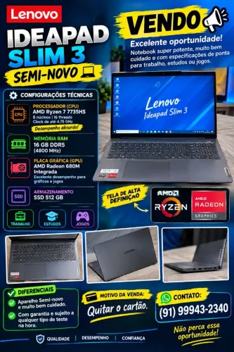 Notebook Idealpadsil 3 estado de novo
