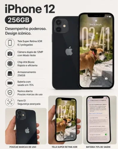 iPhone 12 - 256gb - Bateria 75%