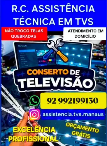 ASSISTÊNCIA TÉCNICA TVS LG, SAMSUNG, AOC, TCL, ENTRE OUTRAS MARCAS