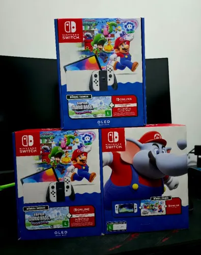 Nintendo Switch Oled + Mario Wonder, Lacrado (aceito vídeo game na troca)