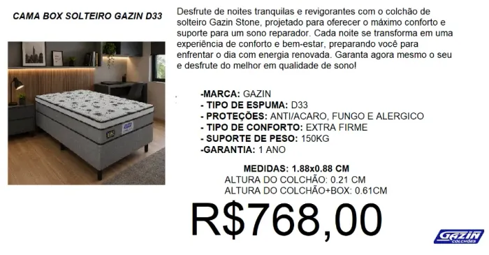 Colchão + box - compre hoje e receba em até 72 horas