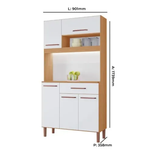 COZINHA ARMARIO IGUAPE FREIJÓ OFF WHITE 100% MDF